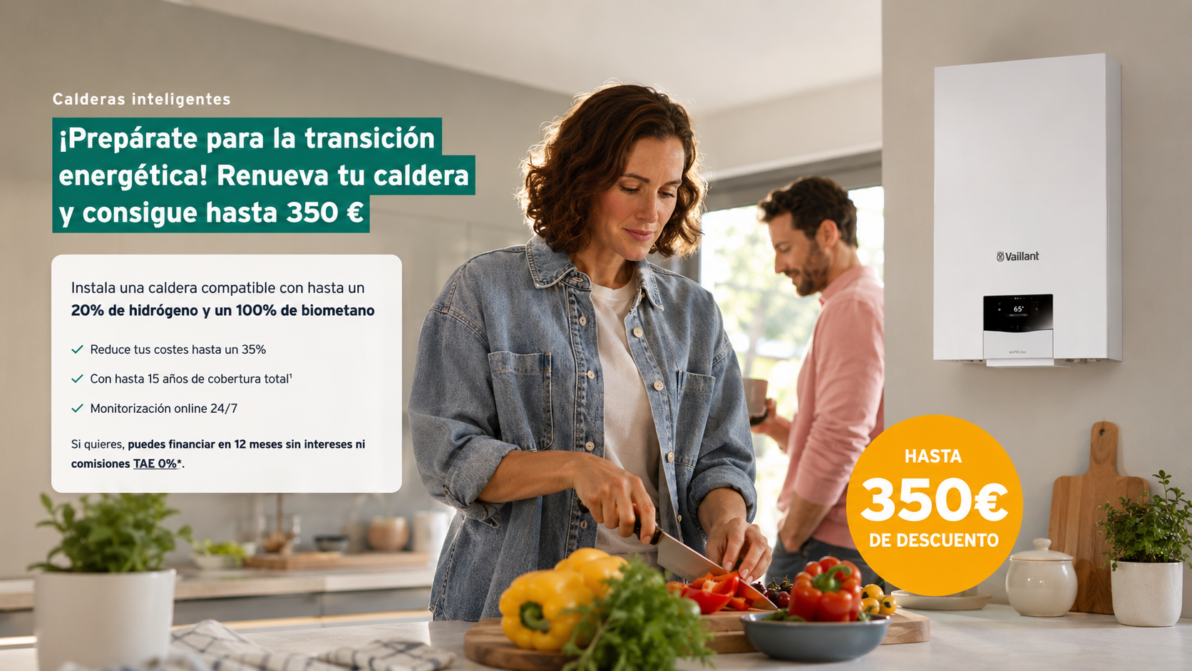 Vaillant galdara adimendunak — 350€ arte galdara aldatzeko. 2026ko maiatzaren 4tik ekainaren 30era.