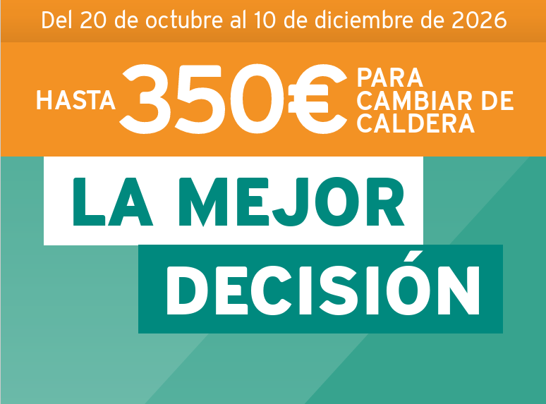 Vaillant — Hasta 350 € para cambiar de caldera, del 20 de octubre al 10 de diciembre de 2026.